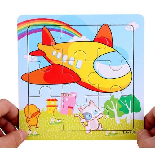 EVERY FAMILY - 24 Styles Wooden Kids Jigsaw Puzzles Toys With Animals The Plane